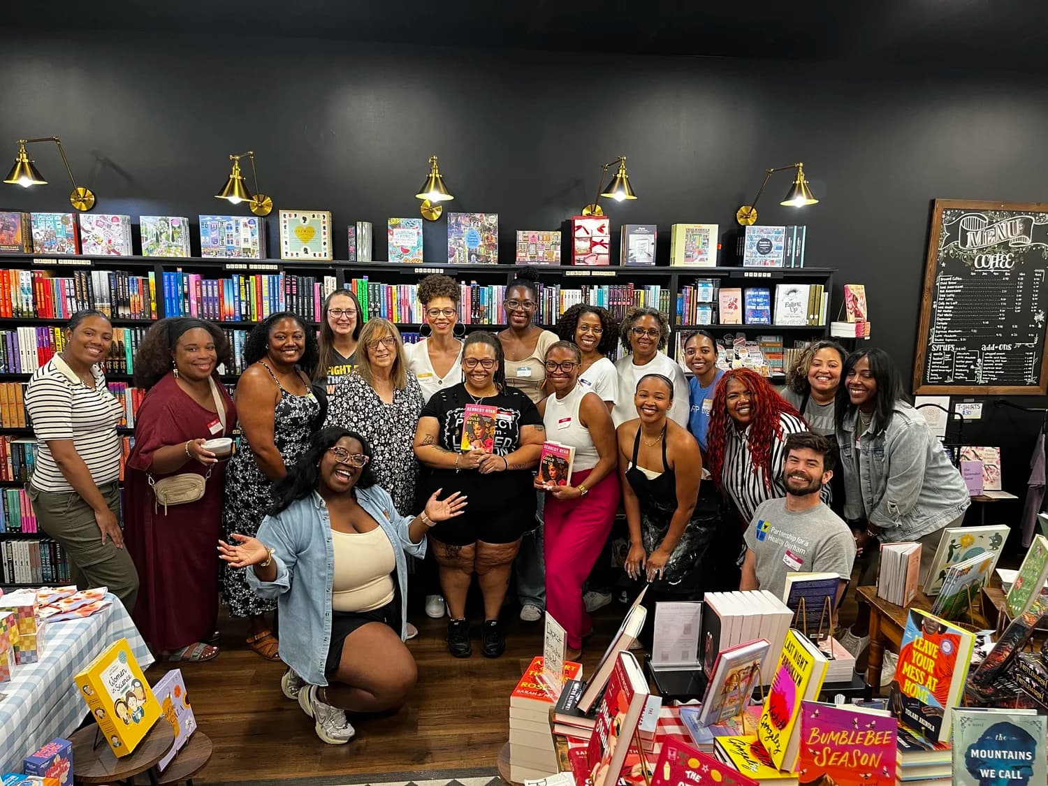 Kind Kitchen community members gather in a bookstore